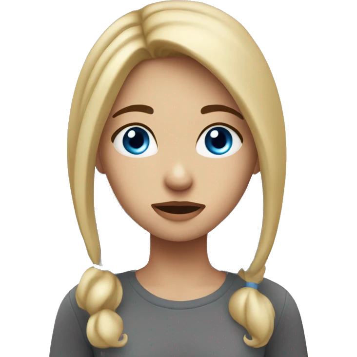 Blonde girl, blue eyes feeling sick ￼ emoji