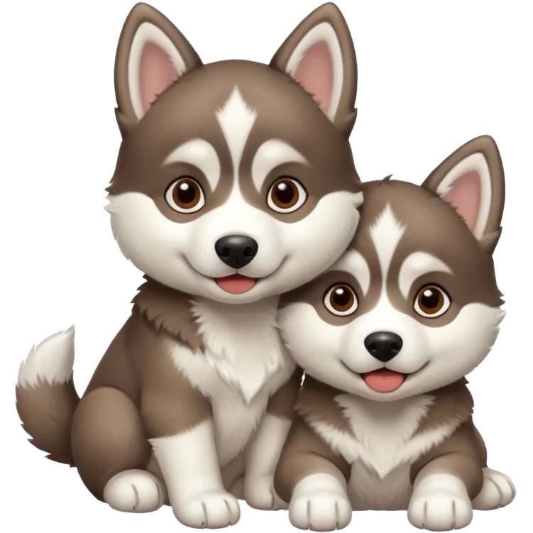 Husky puppies love emoji
