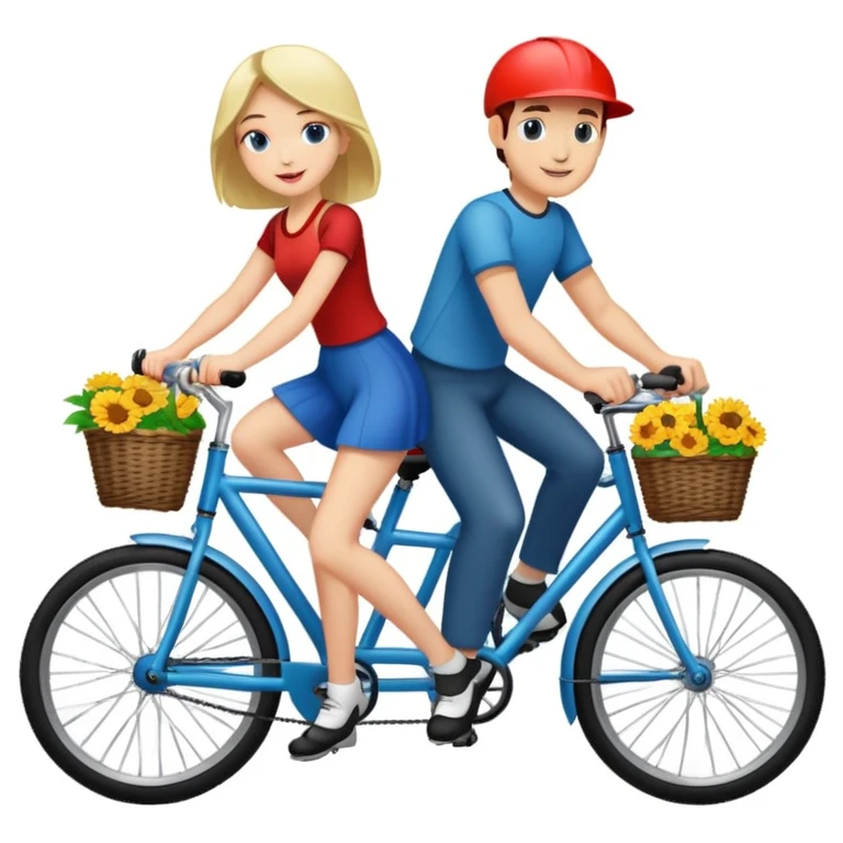 man and girl riding a bicycle together emoji
