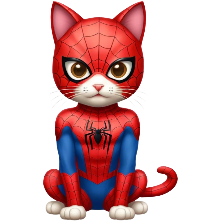 Cat wearing spiderman costume emoji