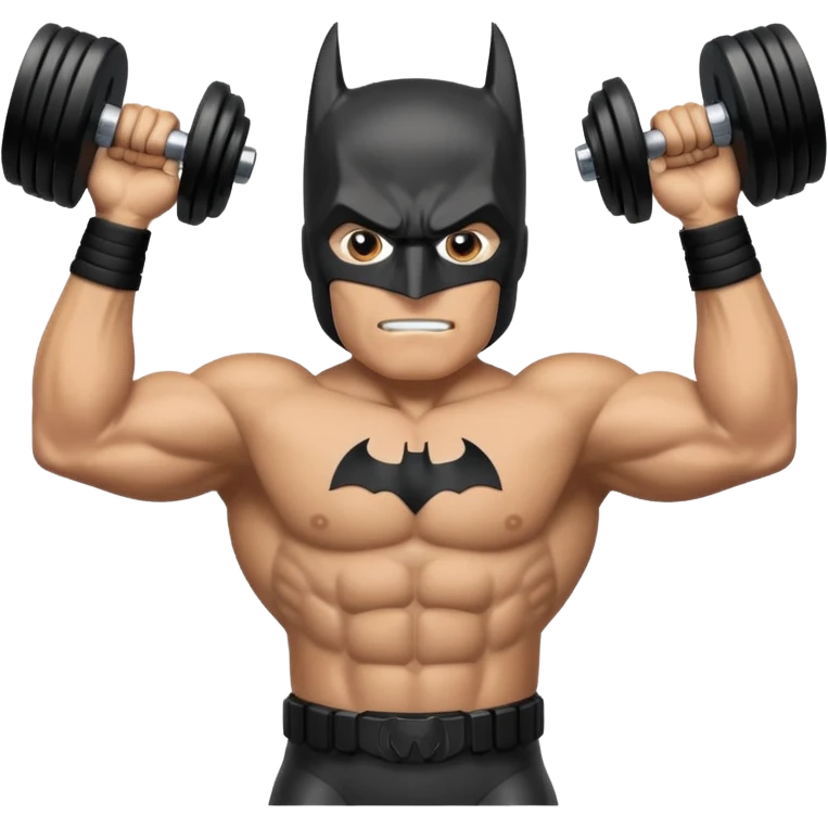 Batman lift dumbbells emoji