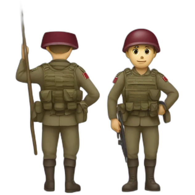 a soldier carrying the Latvian flag emoji