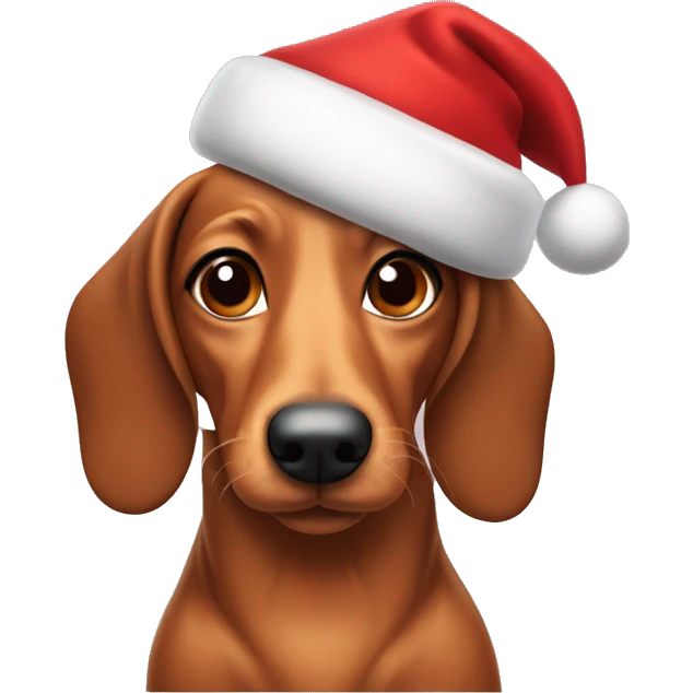 wiener dog with Santa hat emoji