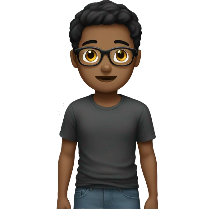 Boy with glasses with black short hair  emoji