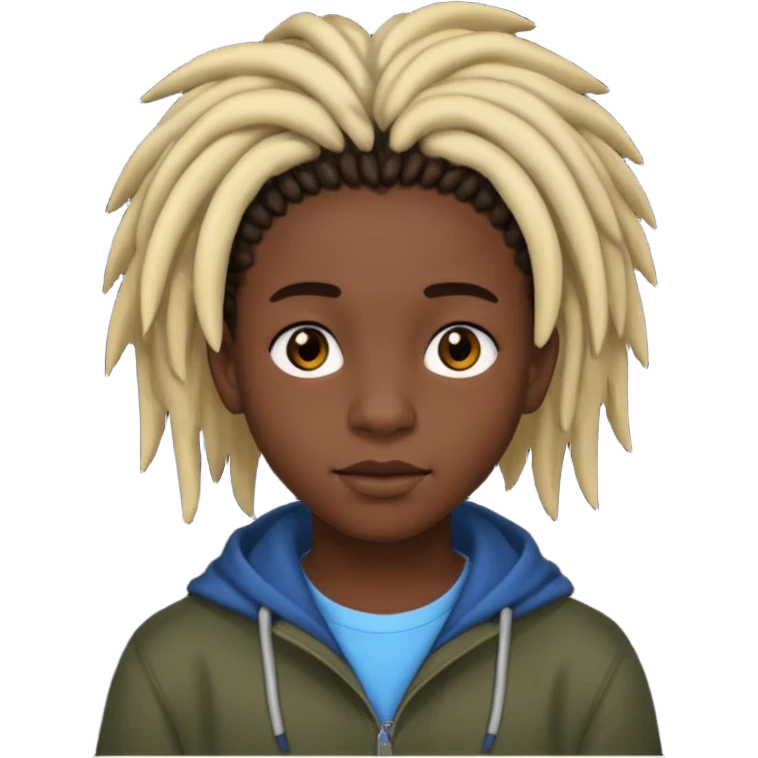 an african teen with short dreadblocks emoji