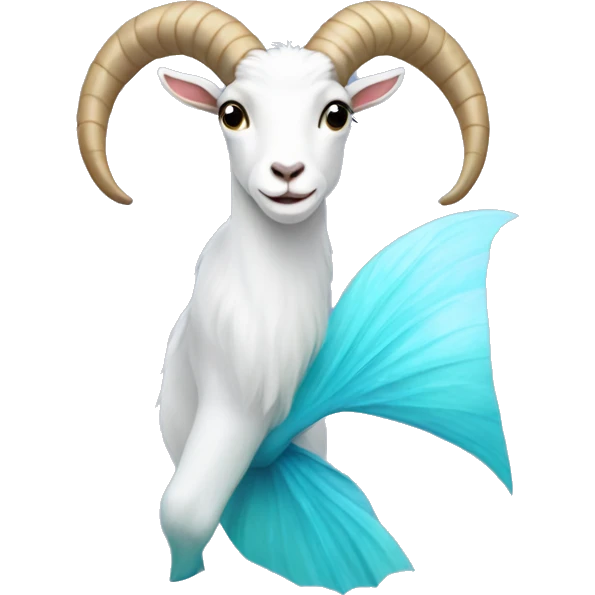 a goat with a light blue mermaid tail emoji