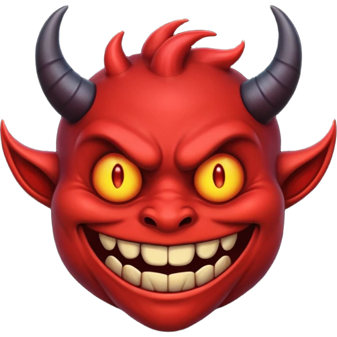 a demon smiling in dark emoji