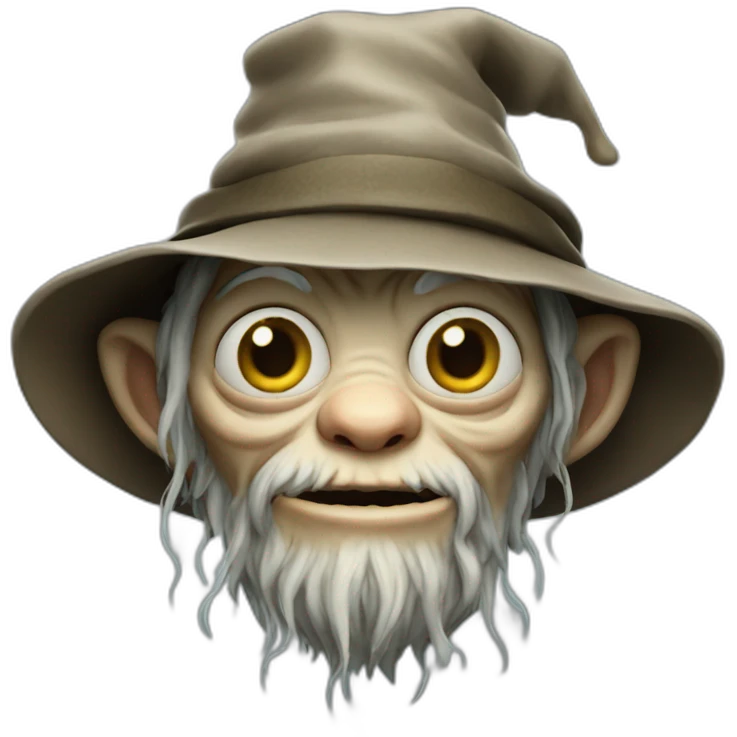 gollum with beard and hat emoji