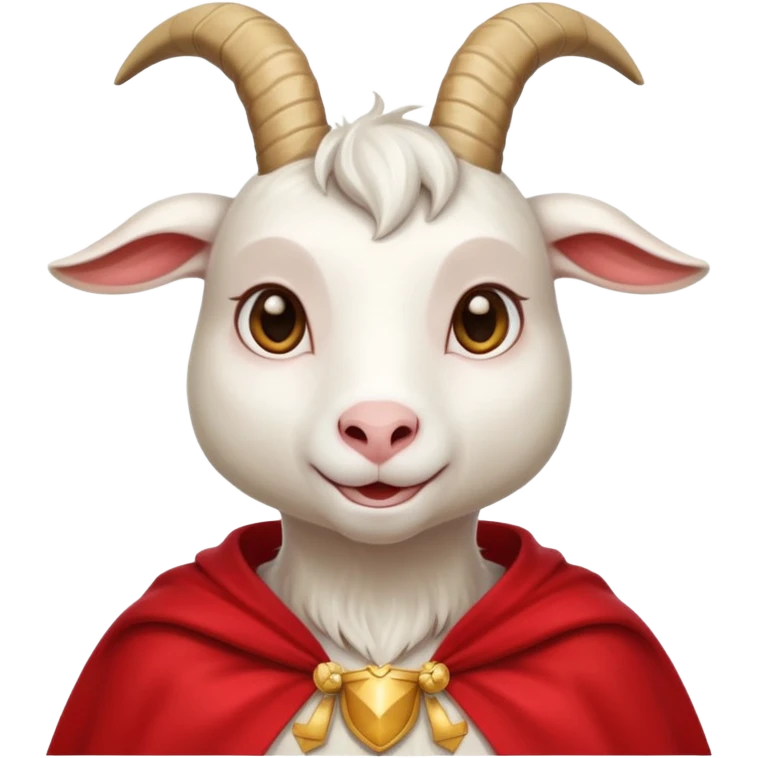 white female goat wearing a read cape emoji