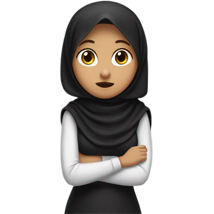 girl wearing black hijab smacking forehead  emoji