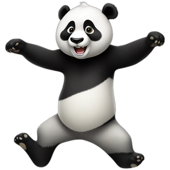 panda doing the splits emoji