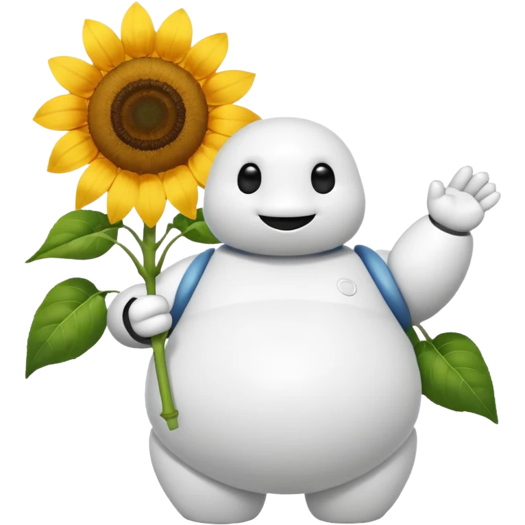 BAYMAX giving sunflower. This is for email signature so it should be small emoji