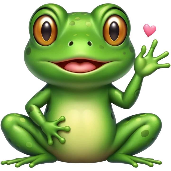 Frog blowing a kiss emoji