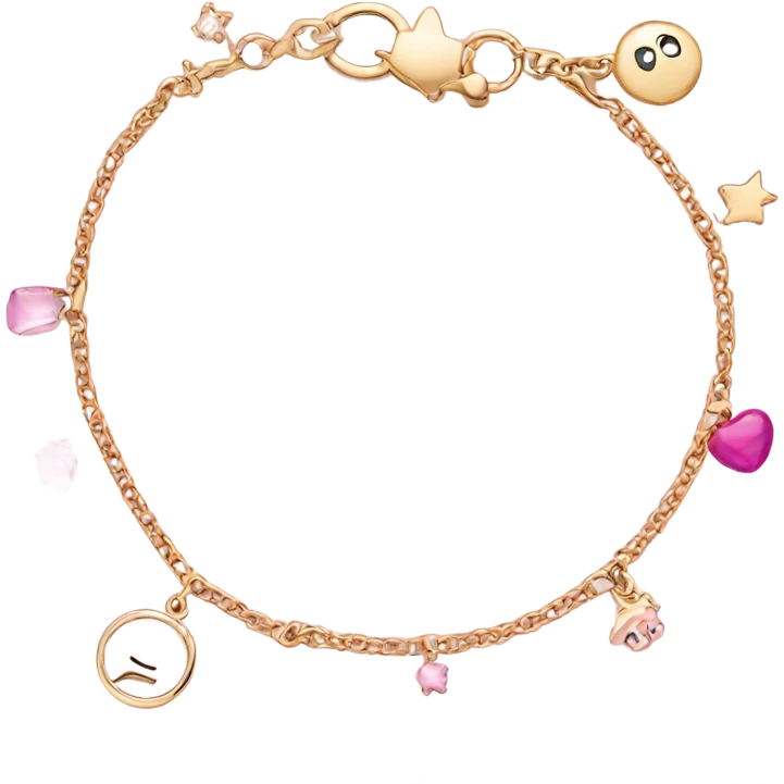 Pink gold bracelet with charms emoji