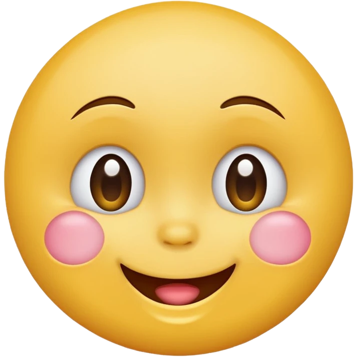 Emoji, yellow round smiling face, pronounced shame emoji