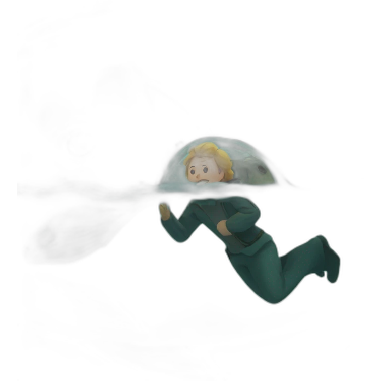 Jonah inside the fish emoji