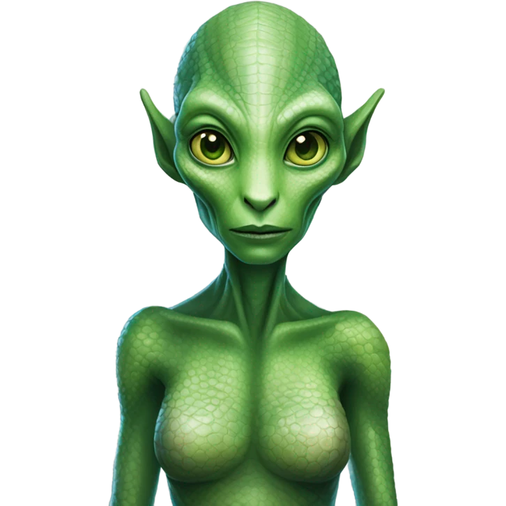 a reptilian alien woman full body emoji