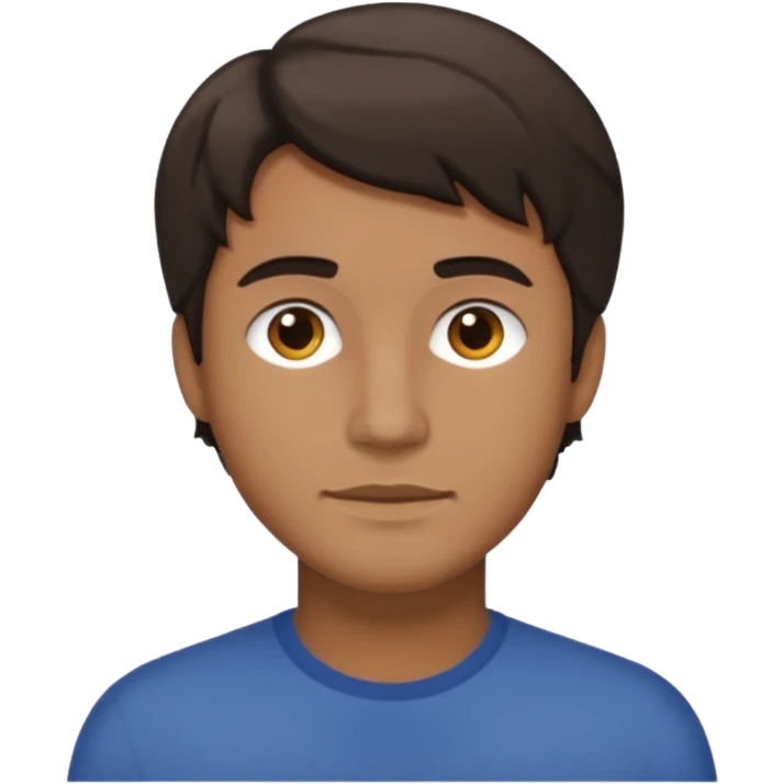 Un hombre con pelo chino y corto medio morenito u emoji