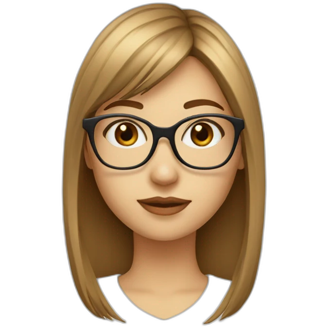 wthite-light brown-hair-girl-with-glasses-and-fringe emoji