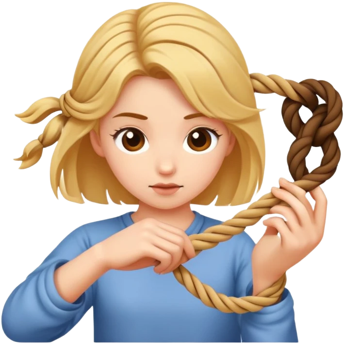 girld is untangling a knot  emoji