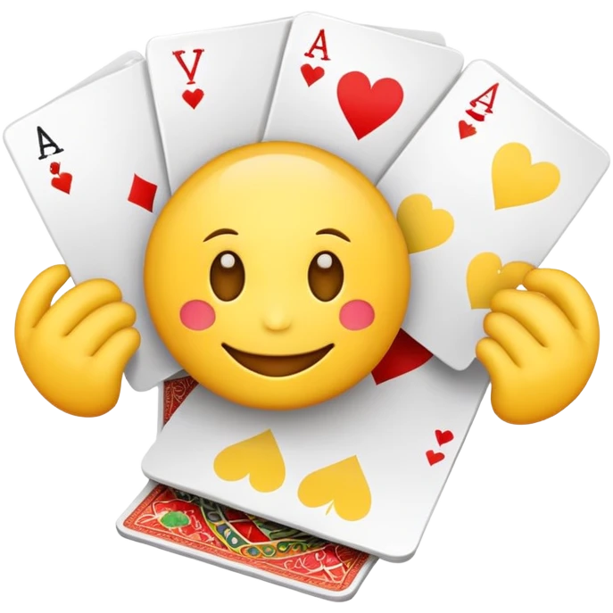 Emoji playing with cards emoji