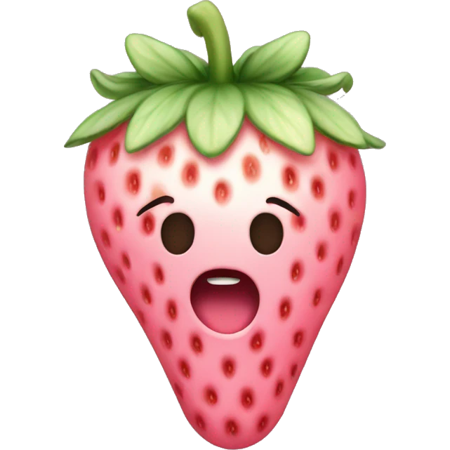 singular pastel pink strawberry emoji