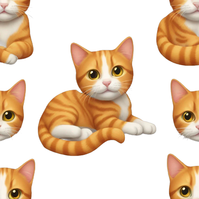 An orange tabby kitty cat with long tail emoji