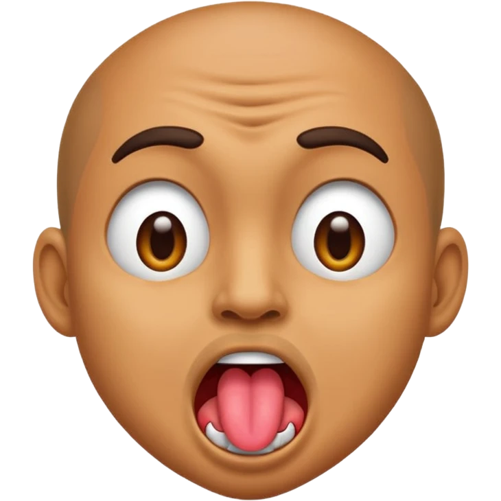 crazy man looking weird with wild expression, showing his tongue emoji