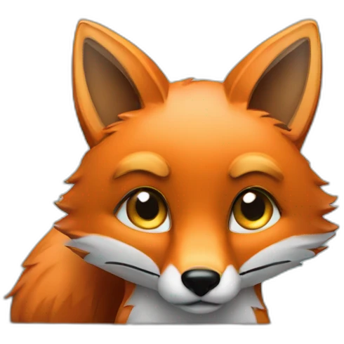 fox behind computer screen emoji