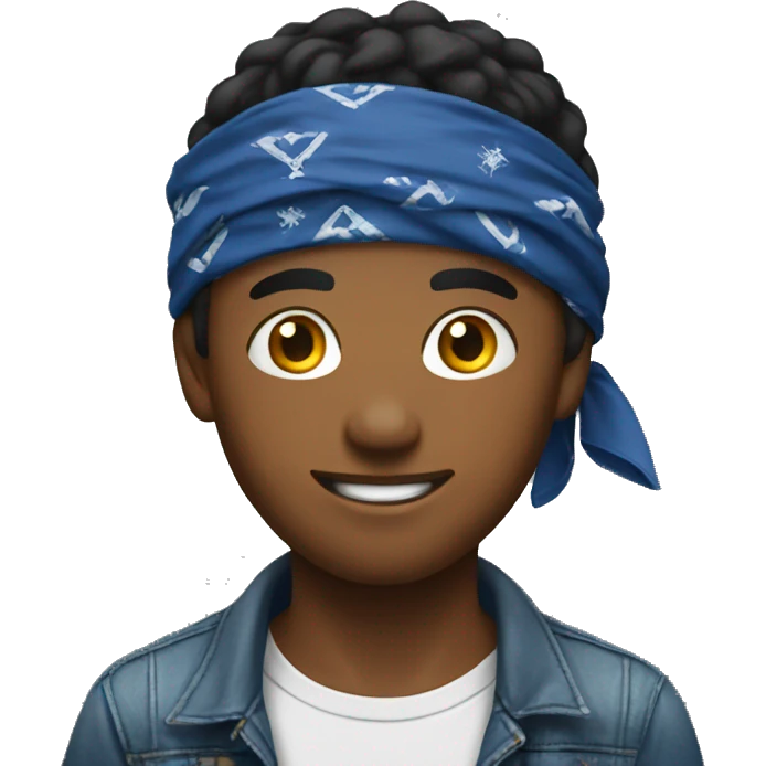 young man with a bandana around neck emoji