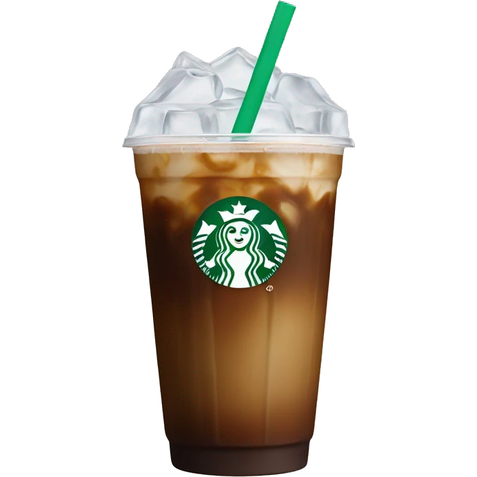Starbuck ice coffee with ice cubes emoji