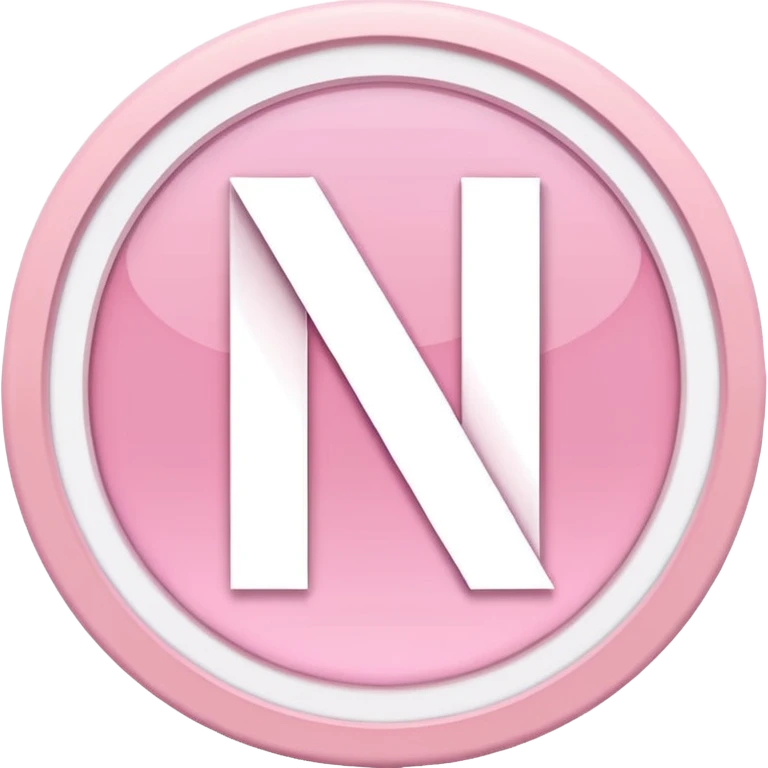Netflix aesthetic "N" logo in pastel pink with white glowing outline around "N" emoji