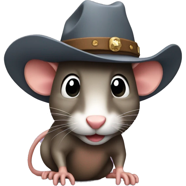 Rat wearing a cowboy hat emoji