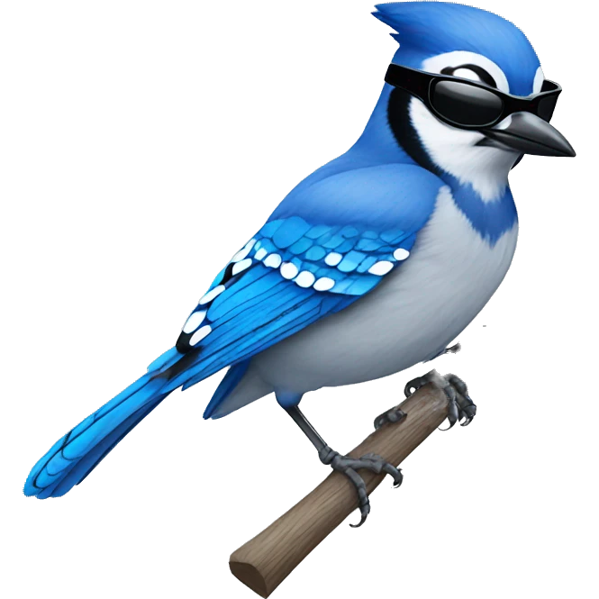 Blue jay with sunglasses emoji