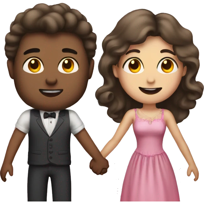 crossdressing man and woman holding hands emoji