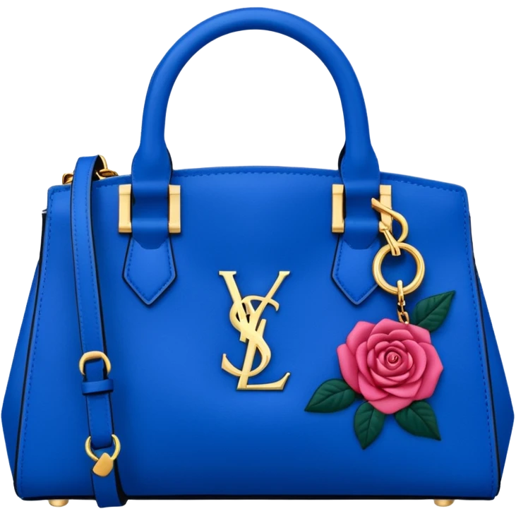 Rose ysl design blue hand bag emoji