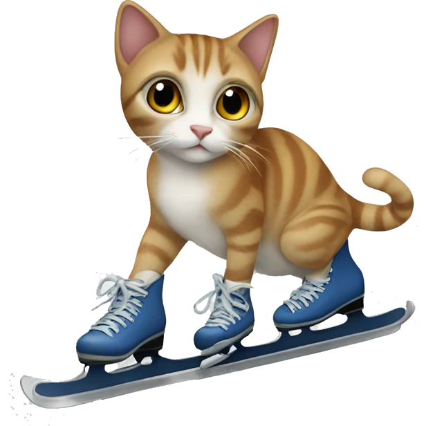 cat with figure skates emoji