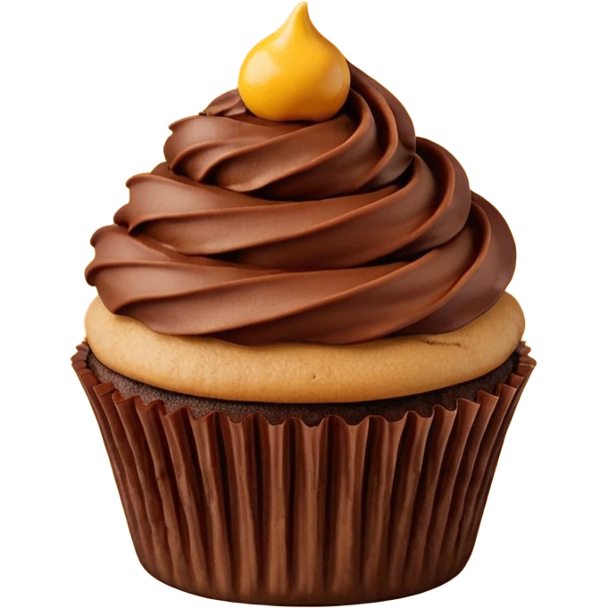 Chocolate covered Reese’s pieces cupcake  emoji