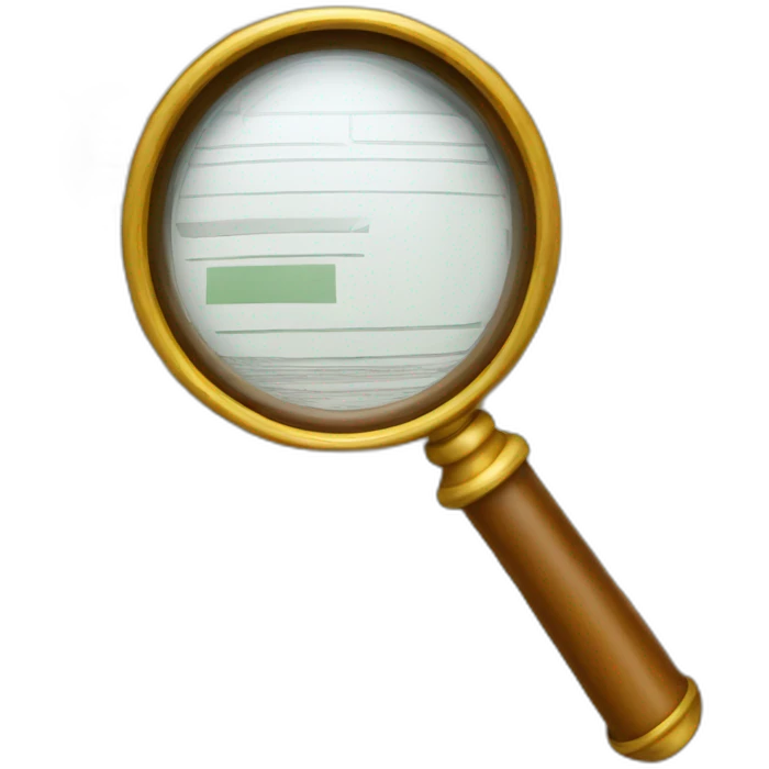 magnifying glass over documents emoji