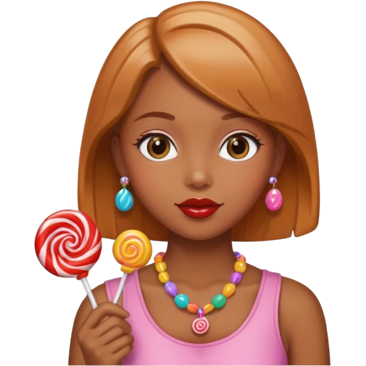 girl made of candy, with accessories from candy emoji