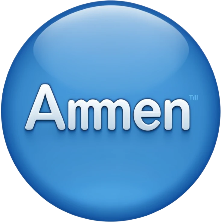 blue word "amen" simple font emoji