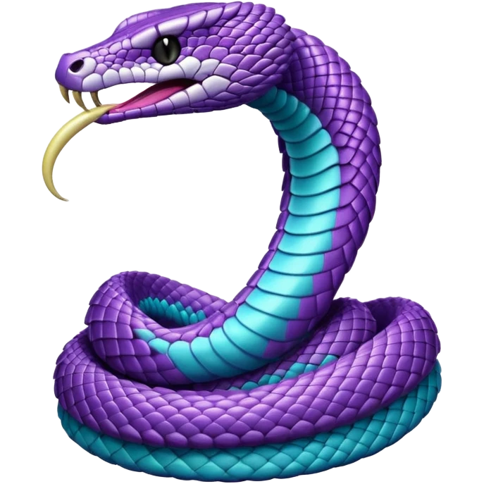 glitter purple and cian cobra emoji