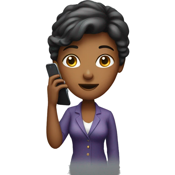 woman showing big phone emoji