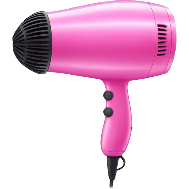 pink hair dryer emoji
