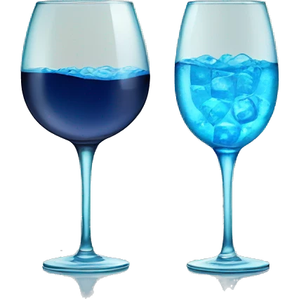a wine glass of blue soda emoji