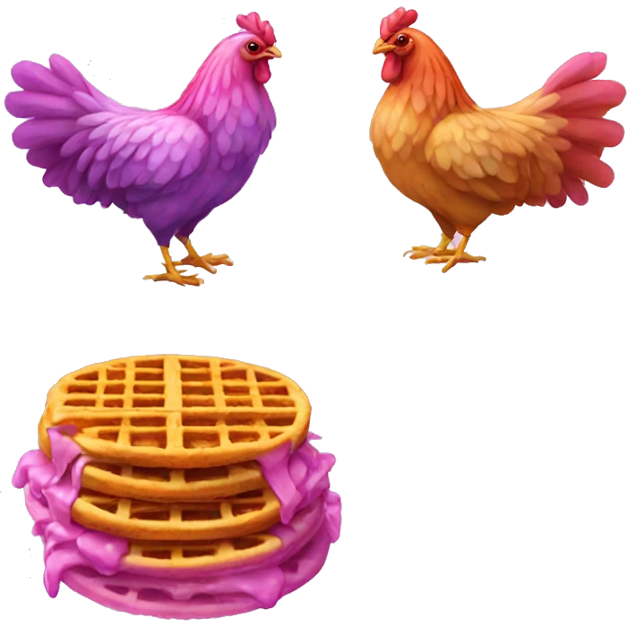 Purple waffles pink chicken wings  emoji