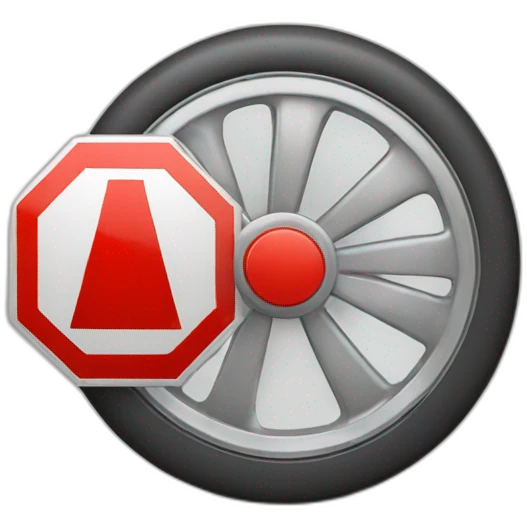 wheel with a stop sign emoji
