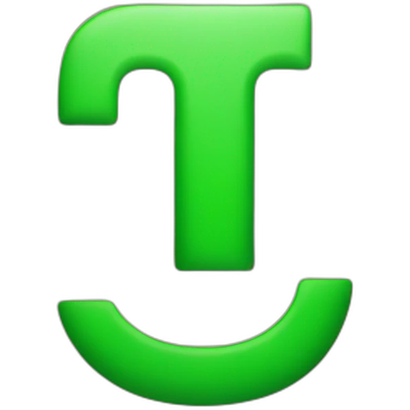 Logo with green letter T emoji