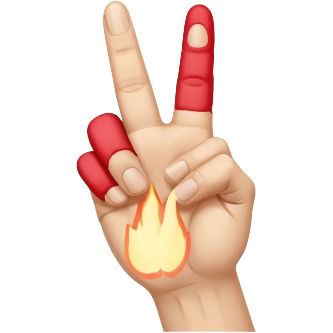 pointer finger up, middle finger up and pinky finger up, ring finger down emoji