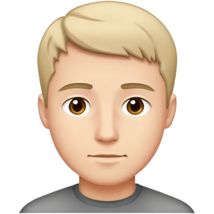 simple man face with short hair emoji